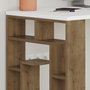Hanah Home Maze Escritorio de Estudio Blanco y Roble Oscuro